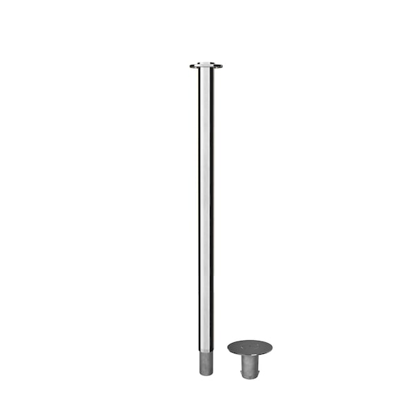 Montour Line Stanchion Post and Rope Removable Base Pol.Steel Post Flat Top SP400R-FL-PS - main